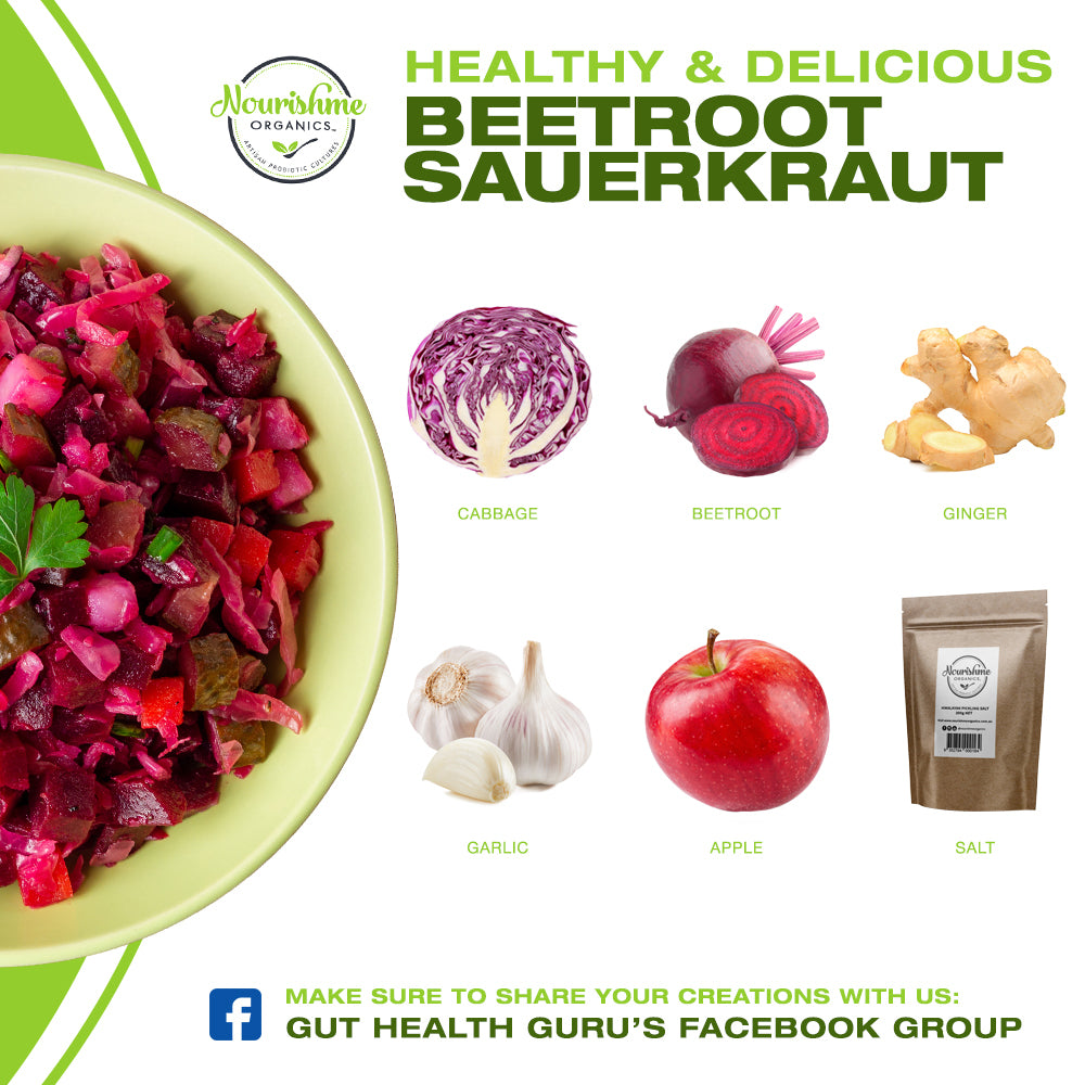 Beetroot Sauerkraut Nourishme Organics