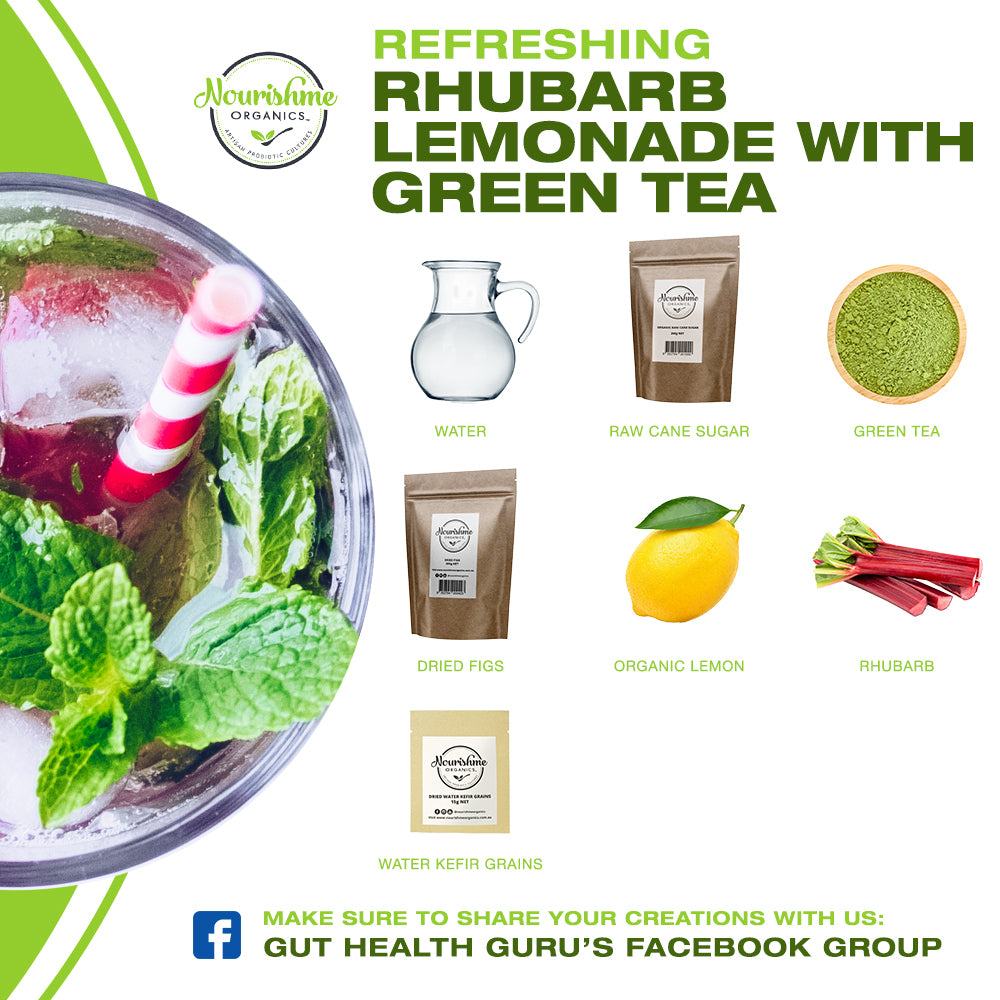 Rhubarb Lemonade with Green Tea