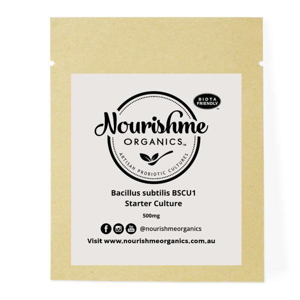 Bacillus subtilis BSCU1 Starter Culture — 3 × 500mg sachets 50 billion CFU per sachet | Home fermentation culture for cultured dairy